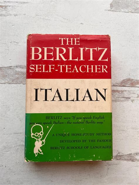 Italian the Berlitz Self-teacher Book 1950 With Tattered Dust Jacket ...