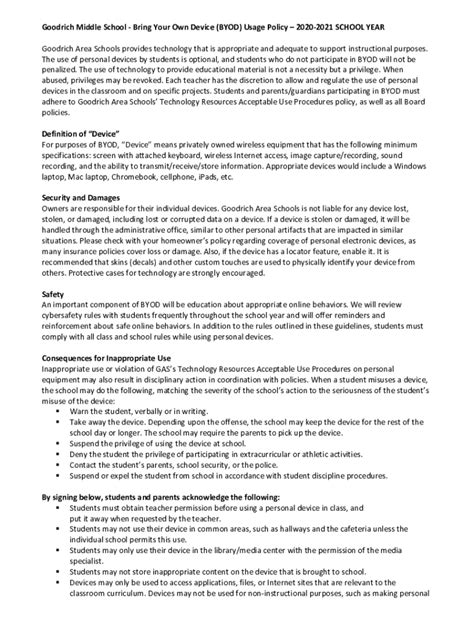 Fillable Online Bring Your Own Device (BYOD) to School - About Fax ...