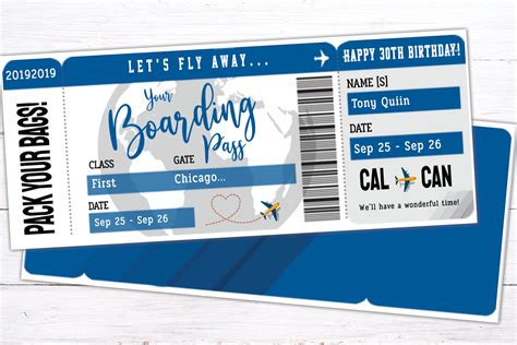Printable Fake Plane Ticket Confirmation