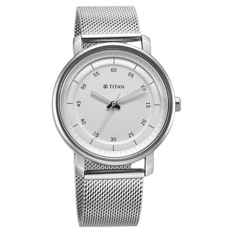Buy Online Titan Workwear Quartz Analog Silver Dial Stainless Steel ...