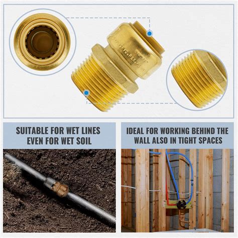 Buy SUNGATOR 3/4 Inch x 1 Inch MNPT Adapter, No Lead Brass Push-to ...