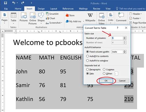 Microsoft Word Tutorial - Convert Text to Table