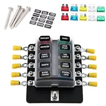 3NH® 10 Way Blade Fuse Box Holder Fuse Blocks with Red LED Indicator ...