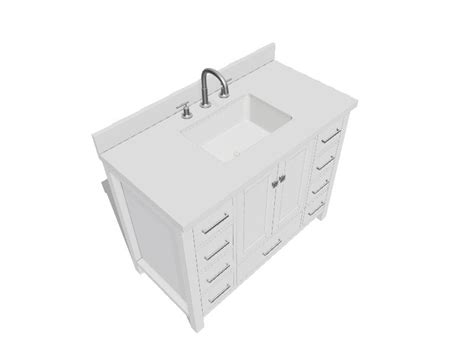 ARIEL Cambridge 43-in White Undermount Single Sink Bathroom Vanity with ...