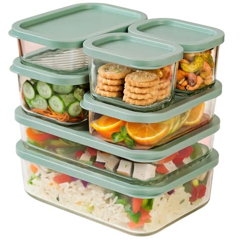Buy Nestasia Groovo Glass Containers with Lid Set of 7 (S-310ml x 2, M ...