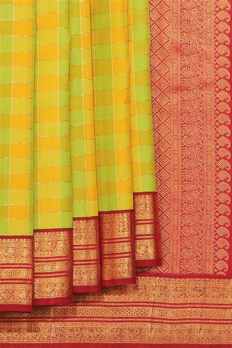 Arani Silk Spring Yellow Saree – Kalanjali