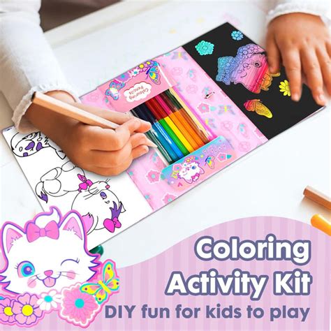 2-in-1 Coloring Book Set: 8 Color Pencils for Scratch & Art | The Write ...