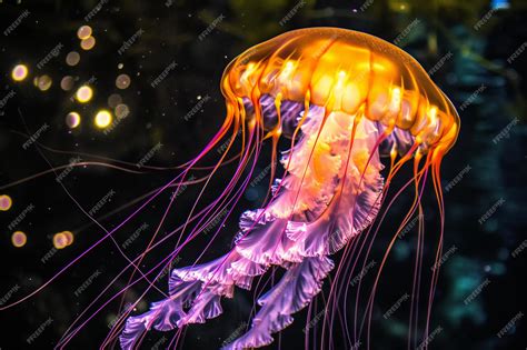 Premium Photo | Jellyfish swimming in the water Jellyfish is a genus of about 30 species of ...