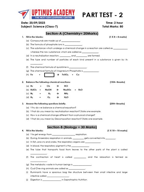 Class 7 Science Test 的图像结果