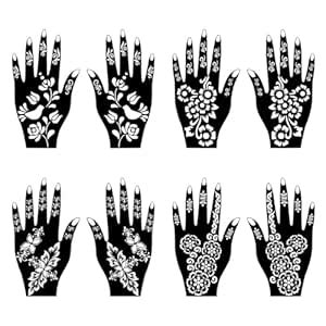 ORDERSHOCK Complete Combo Mehndi Stencil Sticker Collection for Party ...