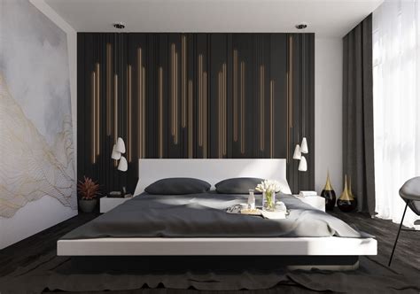 bedroom ideas with black accent wall