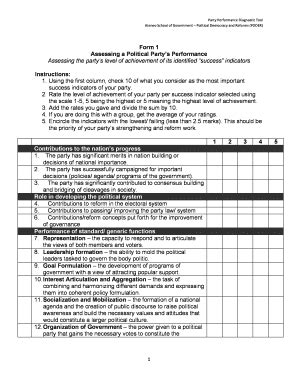 Fillable Online Form 1 Assessing a Political Party's Performance ...