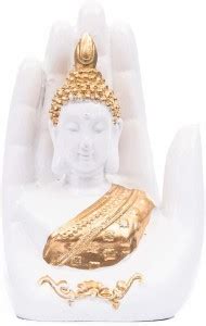 GOLDILUXE Handcrafted Meditating Hand Palm Lord Buddha Idols Statue ...