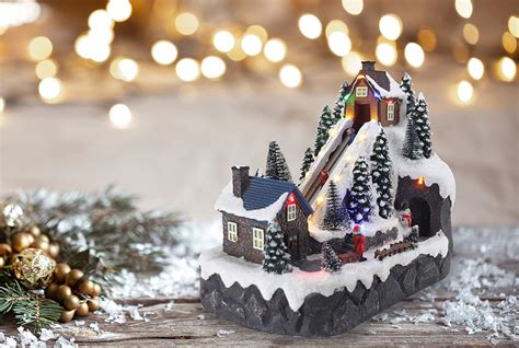Buy Christmas Village Sledding Down Hill Animated Pre-Lit Musical ...