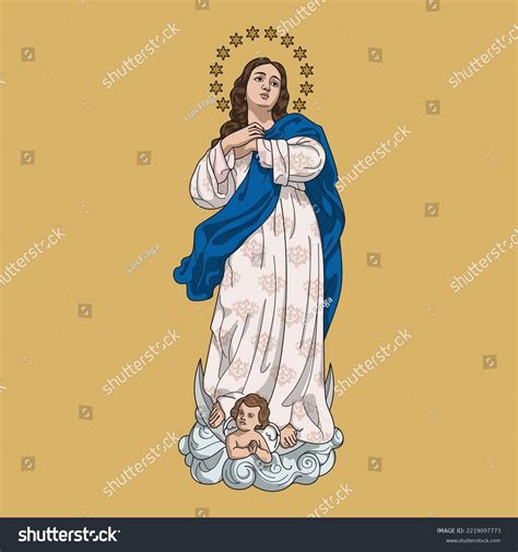 Our Lady Immaculate Conception Colored Vector Stock Vector (Royalty ...
