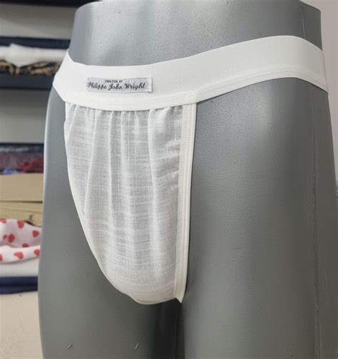 Mens Thong WHITE Organic Linen Briefs Tanga Like Underwear Soft Elastic ...