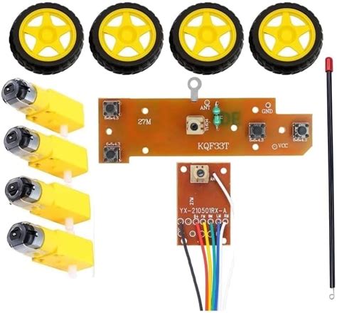 Croptronia Combo of Dual Shaft Bo Motor with 65mm Rubber Wheels & 4CH ...