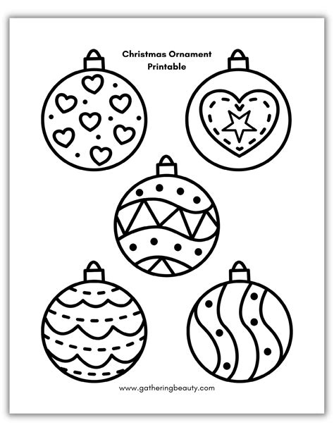Christmas tree ornaments free printable templates coloring pages – Artofit