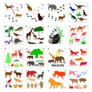 Buy ZPAQI Reusable Wildlife Silhouette Stencil Set Painting Stencil ...