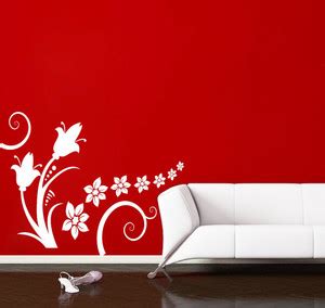 Creatick Studio 55.88 cm Flower Swirl Wall Decal Self Adhesive Sticker ...