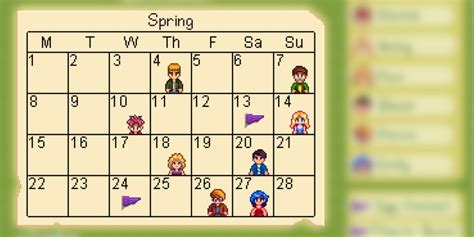 Stardew Valley: Birthday Calendar Guide