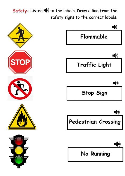 Safety Signs Worksheet 的图像结果