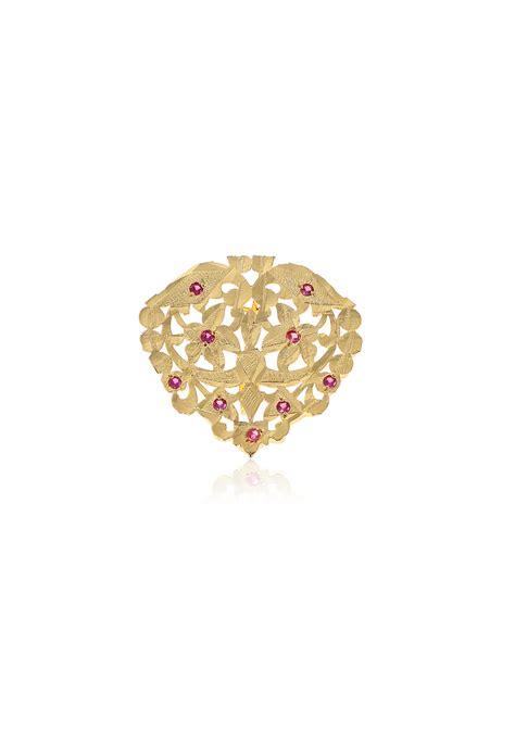 Nima Gold Tone Silver Brooch