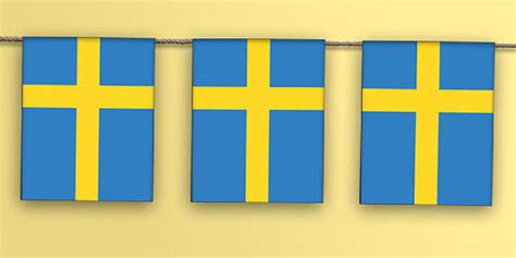 Sweden Flag Bunting (teacher made) - Twinkl