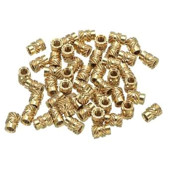 uxcell M4 Threaded Inserts, 50 Pcs Metric Knurled Nuts Brass Heat-Set ...