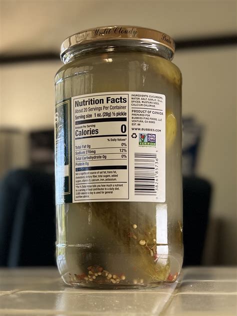 Pickles Food Labels