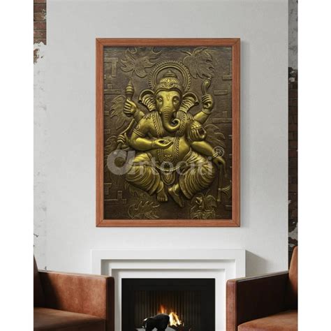 Buy 4x3 Feet Dancing Ganesha 3D Relief Mural Wall Art Online - Artociti