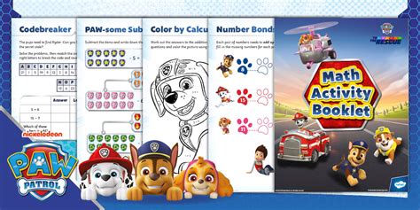 FREE PAW Patrol: Kindergarten Math Activity Booklet