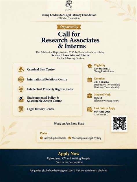 Call for Applications | Research Associates & Interns | YLCube ...