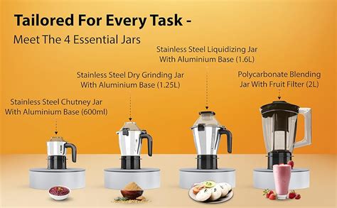 Buy Havells Hexo Plus 1100 Watts 4 Jar Mixer Grinder| High Speed Mixie ...