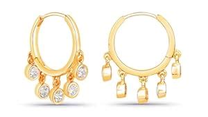 Buy ROOVI 925 Silver Chaand Bali Hoops Earrings For Women Fashion ...