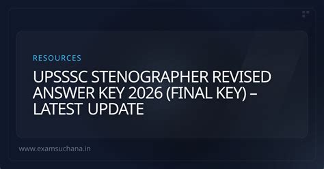 UPSSSC Stenographer Revised Answer Key 2026 – Final Key Release Update ...