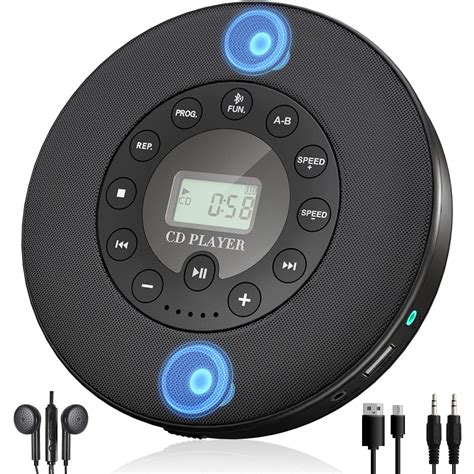 Buy Lukasa Portable Bluetooth CD Player Built-in Speaker Stereo ...