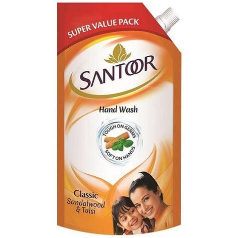 Santoor Classic Sandalwood & Tulsi Gentle Liquid Handwash (Refill) 750 ...