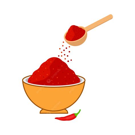 Bowl Of Red Chilli Powder Vector Illustration, Red Chilli, Chili Powder ...