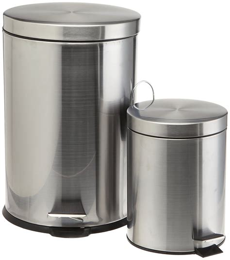 Prime Pacific Pro Cook Stainless Steel Trash Cans, Set of 2, 5 and 20 ...