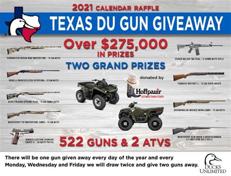 2021 GUN RAFFLE CALENDARS ARE HERE!! - Fort Worth Ducks Unlimited
