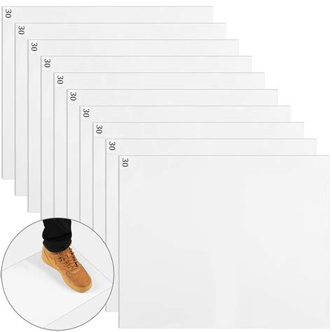 300 Sheets/ 10 Pieces Adhesive Mat White Adhesive Floor mat 17 x 13 ...