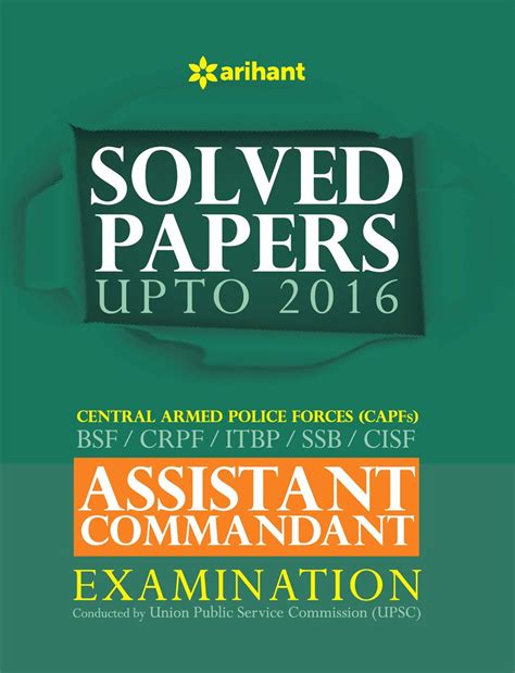 Buy Solved Papers CPF Assistant Commandant Examination Book Online at ...