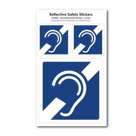 COOLHUBCAPS International Deaf Symbol Reflective Decals - for ...