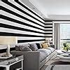 Buy XINOBO Stripe Black and White Contact Paper Peel and Stick ...