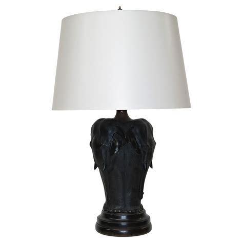Black Elephants Table Lamp at 1stDibs | elephant lamps for sale ...