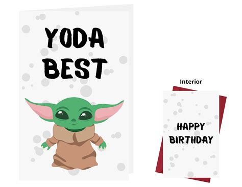 Funny Baby Yoda Birthday Card – Baby Yoda Anniversary Card – Star Wars ...