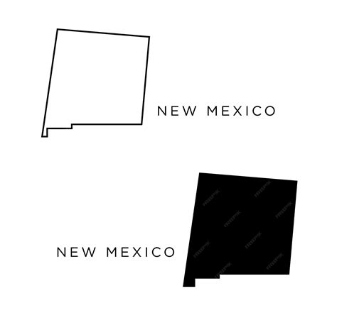 Premium Vector | New mexico city states of usa map icon outline style and flat vector silhouettes