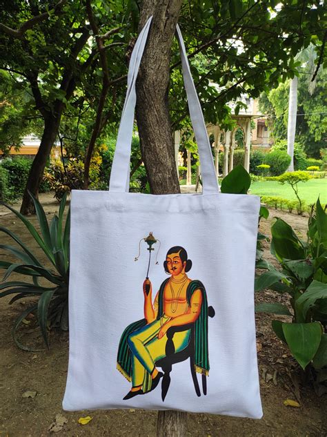 Kalighat Tote Bag - Man Smoking a Margila Pipe OR Babu Living His Best ...