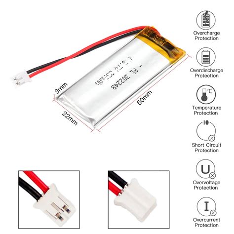 Buy YDL 3.7V 230mAh Battery 302248 Lithium Polymer Ion Rechargeable Li ...